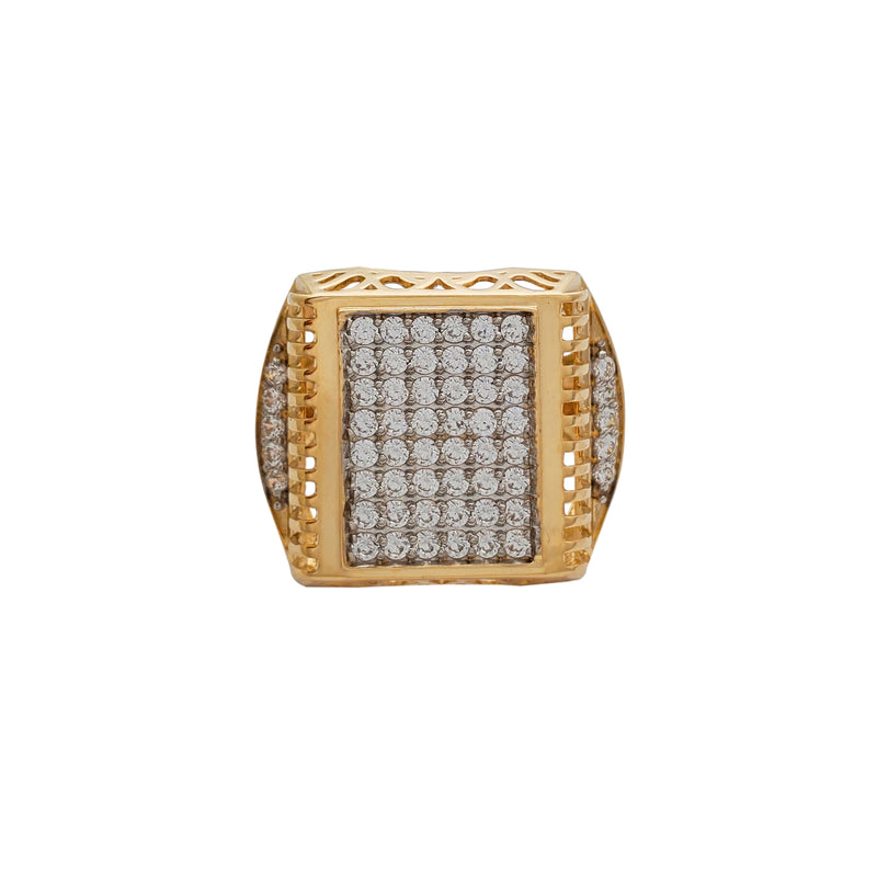 Pave Square Ring (10K) Popular Jewelry New York