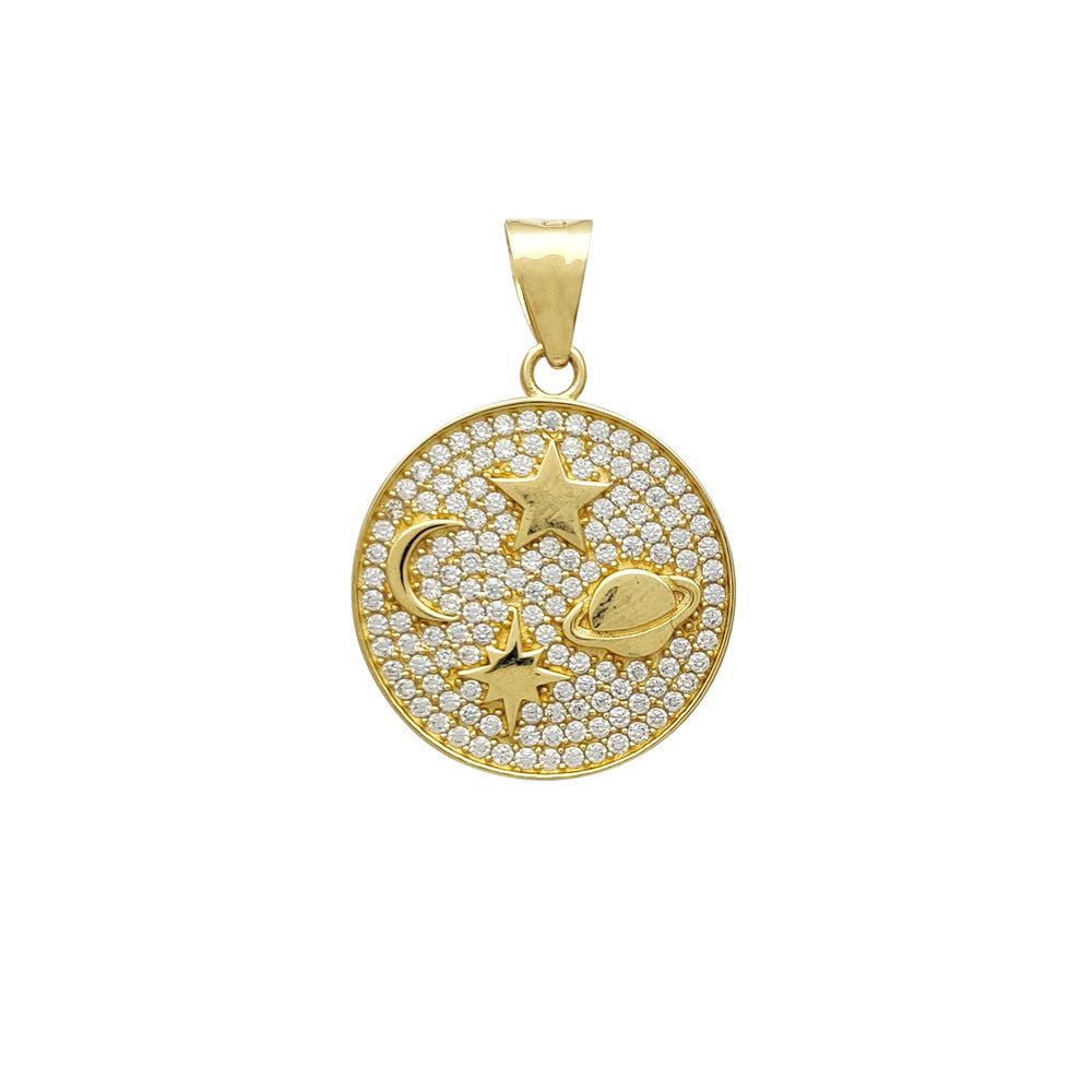Pave Starry Medallion Pendant (14K) Popular Jewelry New York
