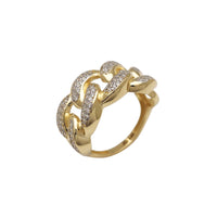 Pave dwurzędowy kubański pierścień Miami (14K) Popular Jewelry I Love New York