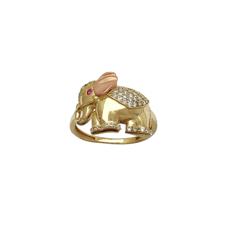 Pave Two-Tone Elephant Ring (14K) Popular Jewelry New York