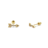 Pave Arrow Stud Earrings (14K) Popular Jewelry New York