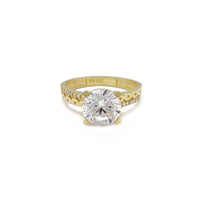 Pave Circles Engagement Ring (10K) Popular Jewelry New York