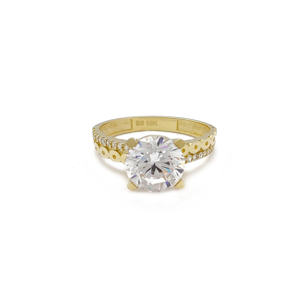 Pave Circles Engagement Ring (10K) Popular Jewelry New York