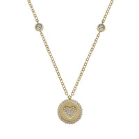 Pave Heart Medallion Necklace (14K) Popular Jewelry New York