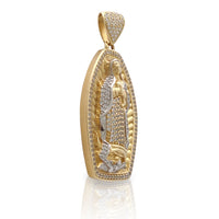 Pavé Stoneset Virgin Mary Large Pendant (14K) Popular Jewelry New York