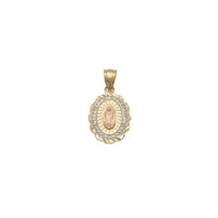 Petal-Shaped Diamond Cut Virgin Mary Pendant (14K) Popular Jewelry New York