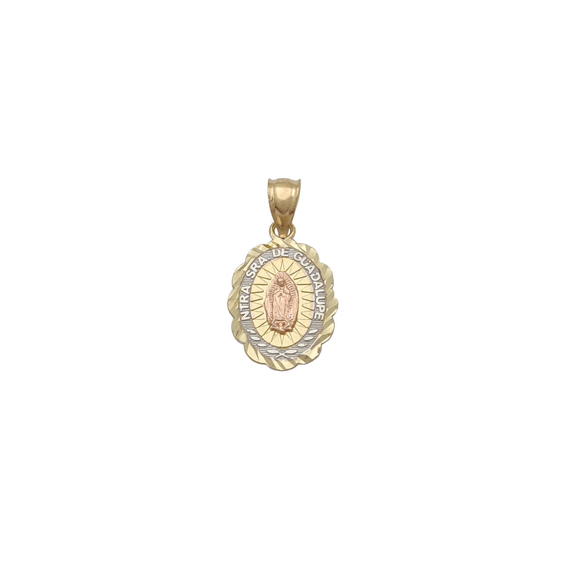 Petal-Shaped Diamond Cut Virgin Mary Pendant (14K) Popular Jewelry New York