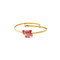 Pink Elephant Adjustable Baby Bangle Bracelet (14K) Popular Jewelry New York