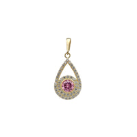 Pink Zirconia Teardrop Pendant (14K) Popular Jewelry New York