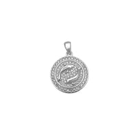 Pisces Zodiac Sign Medallion Pendant (White Silver) Popular Jewelry New York