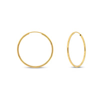 Plain Hoop Earrings Yellow Gold (14K) Popular Jewelry New York