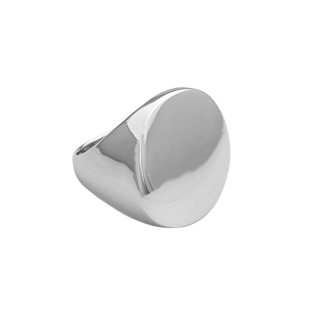 Plain Round Signet Ring (Silver) Popular Jewelry New York