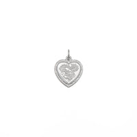 Dragon Heart Pendant (Platinum) front - Popular Jewelry - New York