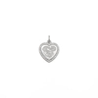 Colgante de corazón de dragón (platino) frontal - Popular Jewelry - Nova York