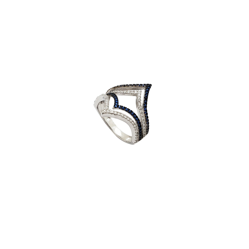 Pointy Reversal CZ Ring (Silver)