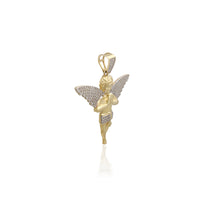 Biddende baby-engel tweekleurig (14K) Popular Jewelry New York