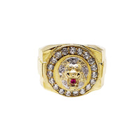 Anell de cap de lleó Halo presidencial (10K) Popular Jewelry nova York