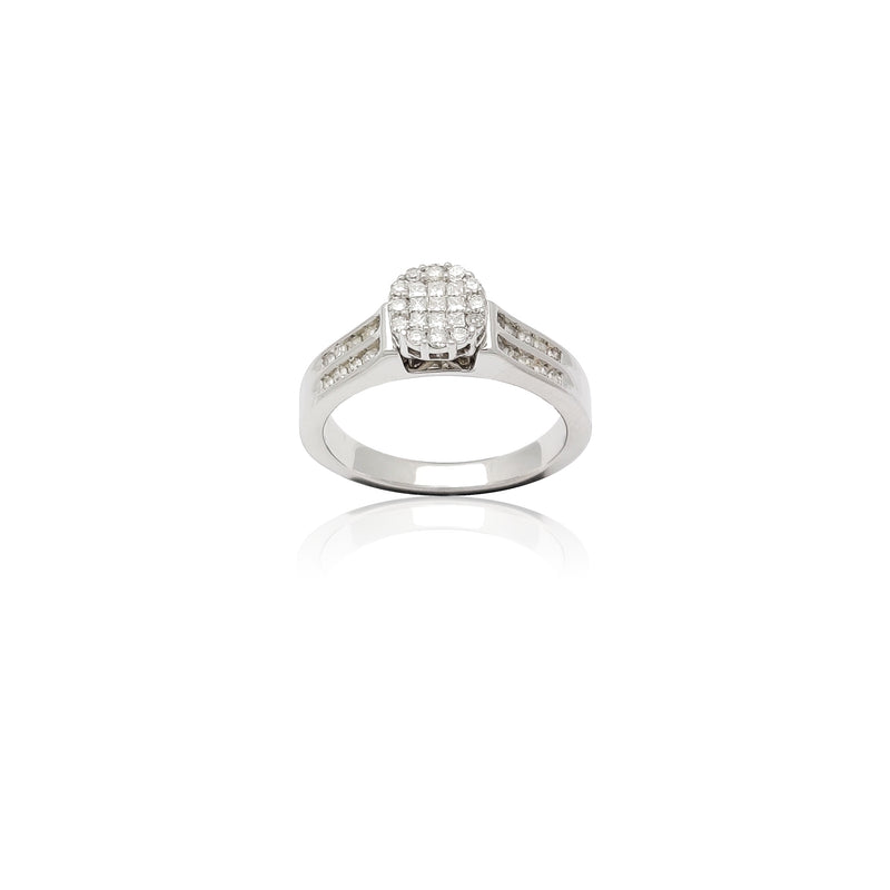 Princess-cut Halo Pave Engagement Diamond Ring (14K) Popular Jewelry New York