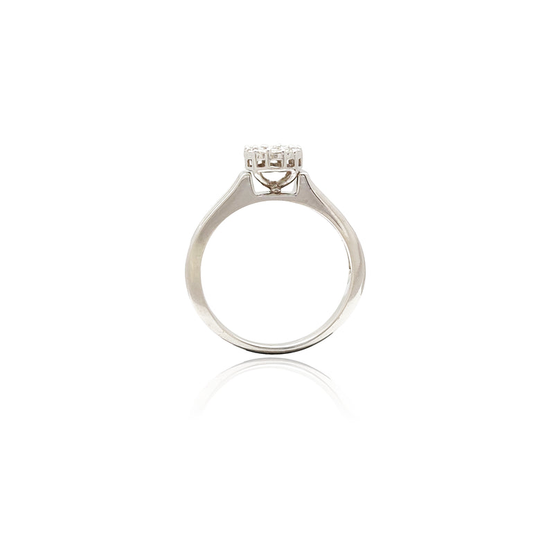 Princess-cut Halo Pave Engagement Diamond Ring (14K) Popular Jewelry New York