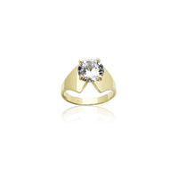 Prong ayarlama lent CZ Ring (14K) Popular Jewelry New York