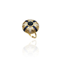 Puffed Shield CZ Ring (14K)