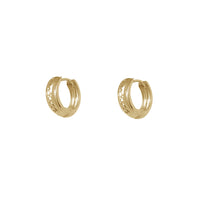Puffy Faceted Huggie Earrings (14K) Popular Jewelry New York