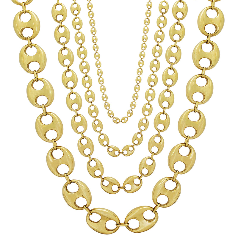 Puffy Mariner Link Necklace (14K)