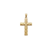Puffy Lattice Patterns Cross Pendant (14K) Popular Jewelry New York