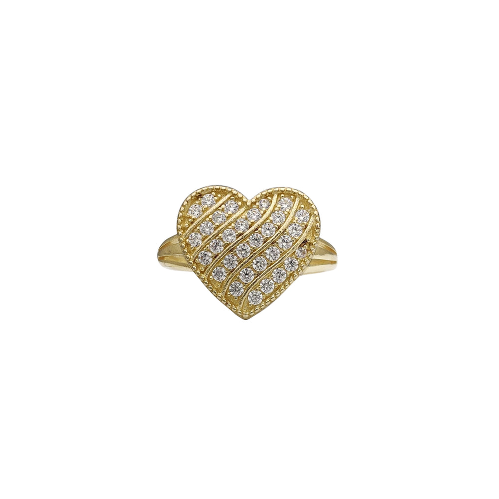 Puffy Pave Heart Ring (14K) Popular Jewelry New York
