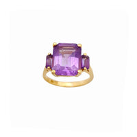Purple Emerald Cut Anniversary Ring (14K) Popular Jewelry New York