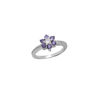 Zirconia Purple Flower Ring (Silver)