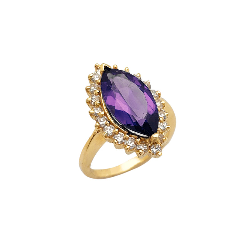 Purple Halo Marquise Lady Ring (14K) Popular Jewelry New York