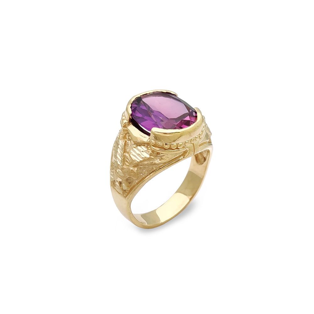 Purple Stone Eagle Statement Ring (14K) Popular Jewelry New York