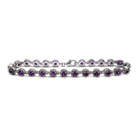 Zirconia Purple Round Pave Tennis Bracelet (Silver)
