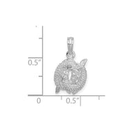 3-D Antique-Finish Pisces Zodiac Pendant (Silver)
