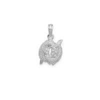 3-D Antique-Finish Pisces Zodiac Pendant (Silver)