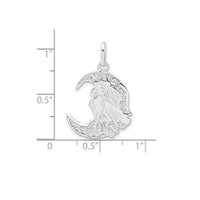 Textured Moon Face Pendant (Silver)