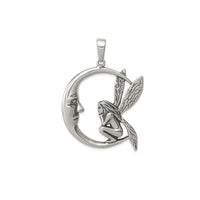 Antique-Finish Moon & Fairy Pendant (Silver) Popular Jewelry New York