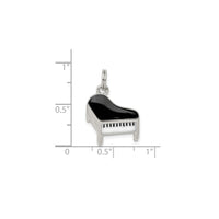 Enamel Piano Charm Pendant (Silver)