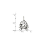 3-D Antique-Finish Cancer Zodiac Pendant (Silver)