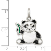 Enameled Panda Bear Charm (Silver)