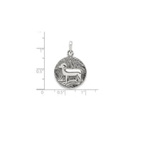 Antique-Finish Aries Zodiac Pendant (Silver)