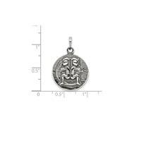 Antique-Finish Gemini Zodiac Pendant (Silver)
