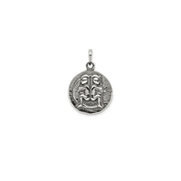 Antique-Finish Gemini Zodiac Pendant (Silver)
