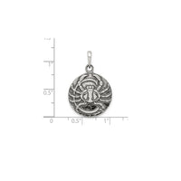 Antique-Finish Cancer Zodiac Pendant (Silver)