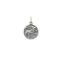 Antique-Finish Leo Zodiac Pendant (Silver)