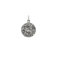 Antique-Finish Sagittarius Zodiac Pendant (Silver)