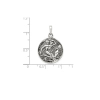 Antique-Finish Aquarius Zodiac Pendant (Silver)