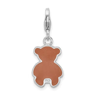 Enamel Teddy Bear Charm (Silver)