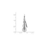 3-D Antique-Finish Violin Charm Pendant (Silver)